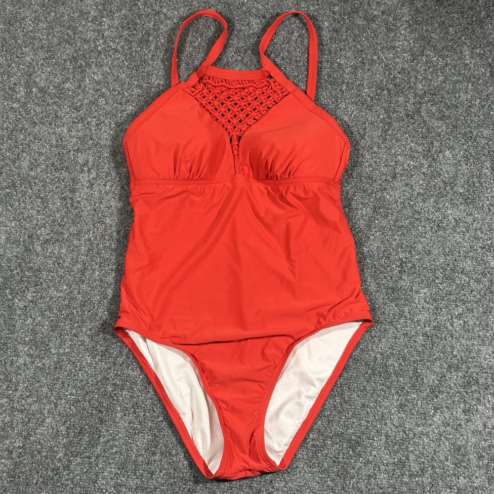 Athena Cabana Size Small Red High Neck‎ Tankini Women's Top